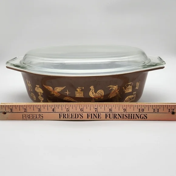 Vintage Pyrex Early American Design 2.5 Quart Casserole Dish With Lid 045 - Picture 5 of 10